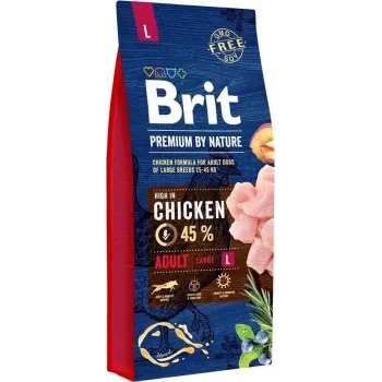 Brit Premium by Nature Junior L Dry Dog Food, Chicken, 15 kg