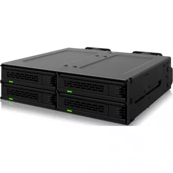 ICY DOCK - MB324V4P-B - ExpressCage - 4-bay 15 mm U.2/U.3 SSD removable frame for 5.25 drive bay, tool-free SSD mounting system