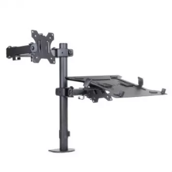 ART L-24 Desk Mount for 13-32" LED/LCD Monitor + 10-15.6" Notebook, VESA 75x75/100x100, Black