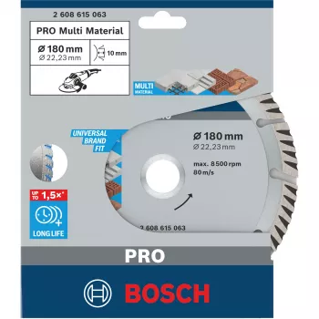 Disque à tronçonner segments diamant BOSCH UNIVERSAL, 180 x 2,0 x 22,23 mm, pour béton, maçonnerie | Bosch