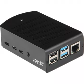 JOY-IT RPI CASE ALU06 - Enclosure for Raspberry Pi 4, Alu, black (RB-ALUCASEP4+06)
