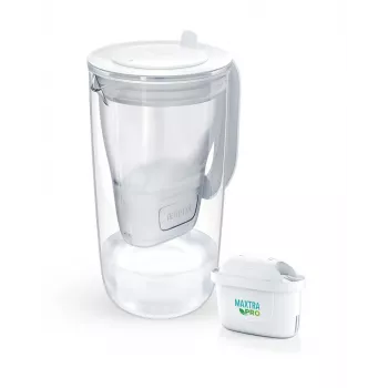 Brita Glass+1 Maxtra Pro Pure Performance glass filter jug, 2.5 L total / 1.5 L filtered, dishwasher safe, grey