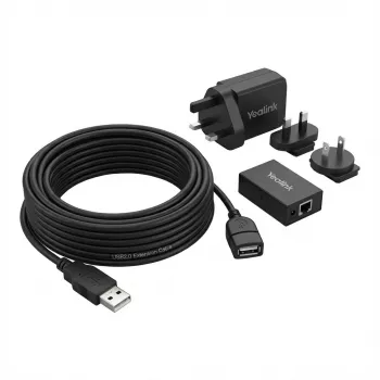 Câble d'extension USB Yealink USB2-EXT-10M avec adaptateur secteur, longueur 10 m