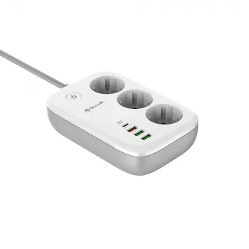 Multiprise Tellur TLL331521 multiprise intelligente WiFi avec 3 prises, PD 30W, QC 18W