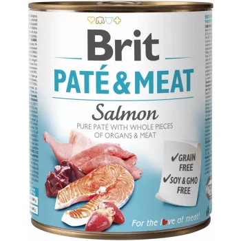 Brit Paté & Meat with Salmon wet dog food, 800 g