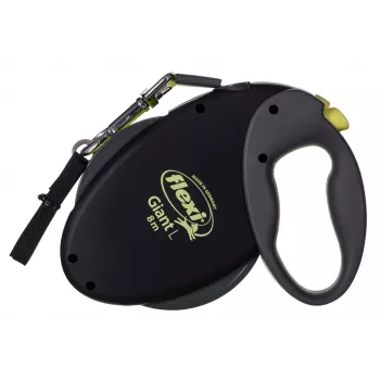 flexi Giant L Retractable Dog Leash, 8 m Tape, Black/Yellow