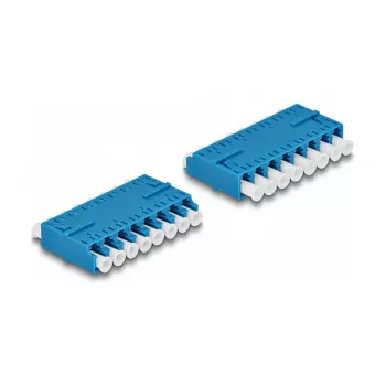 Coupleur fibre optique DeLOCK HD LC Octuplex femelle vers LC Octuplex femelle bleu