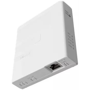 MikroTik GPEN21 PoE injector with SFP, Gigabit Ethernet (10/100/1000 Mbps), 12–57 V DC input, white
