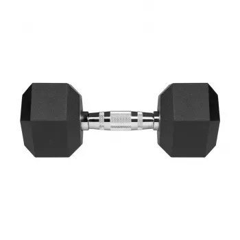 Rubberized cast iron dumbbells HEX 2x10 kg REBEL ACTIVE
