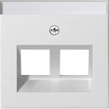 GIRA 264003 Cover for 2-gang Modular Jack BSF 30 Degrees, System 55, Pure White