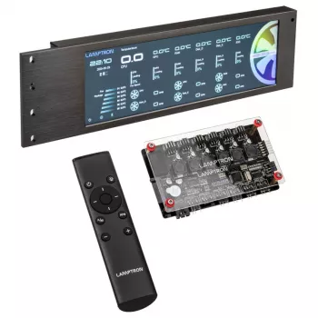 Lamptron CU135 Fan Controller + RGB Controller with Display, ARGB - Black