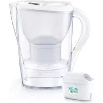 Brita Marella 1057511 water filter jug, incl. 1x ALL-in-1 and 1x Extra Lime cartridge, White