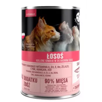 Wet cat food PetRepublic KOT STERILE Salmon Sauce 400 g — for sterilised adult cats