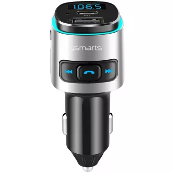 FM transmitter 4smarts 456201 Cigar lighter Black Silver AM FM Bluetooth