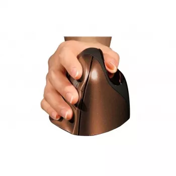 BakkerElkhuizen Evoluent 4 Small Wireless, Right-hand, Vertical design, Laser, RF Wireless, 2600 DPI, Black, Brown