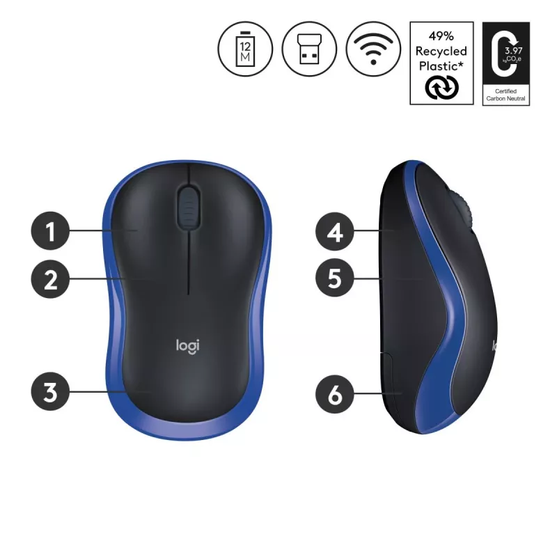 Souris Logitech Wireless Mouse bleue 910-002239