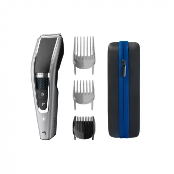 Philips 5000 series HC5650/15 hair clipper, cordless or corded, 28 length steps, grey/silver