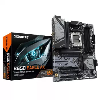 Gigabyte B650 EAGLE AX Motherboard, ATX, AMD B650, Socket AM5, DDR5, 4x DIMM, up to 256 GB, 3x M.2 (1x PCIe 5.0), Wi-Fi 6E, Bluetooth