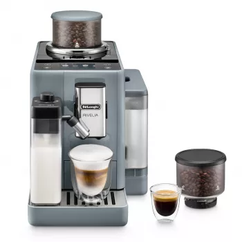 Machine à espresso De’Longhi Rivelia EXAM440.55.g — automatique, réservoir d'eau 1,4 L, broyeur 250 g, 19 bar, écran tactile TFT