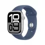 APPLE Watch Series 10 GPS + Cellular 46 mm Boîtier en aluminium argent avec bracelet sport Denim - M/L