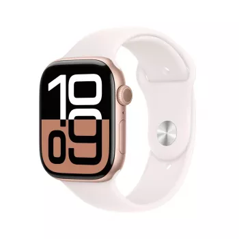 Montre APPLE Watch Series 10 GPS 46 mm boîtier en aluminium or rose avec bracelet sport Light Blush - M/L