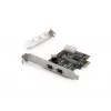 Carte d'interface DIGITUS IEEE 1394b, PCIe 3 ports, 2x9 broches externe + 1x9 broches interne