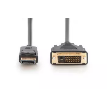 Câble adaptateur DIGITUS DisplayPort, DP - DVI (24+1) M/m, 2 m avec verrouillage, compatible DP 1.1a, CE noir
