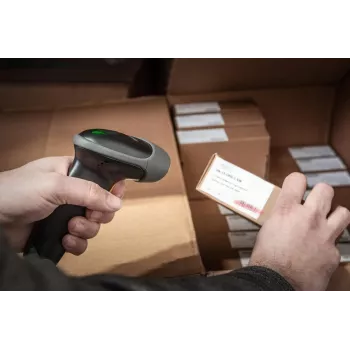 Lecteur de codes-barres 2D à main DIGITUS QR-Code Bluetooth avec support