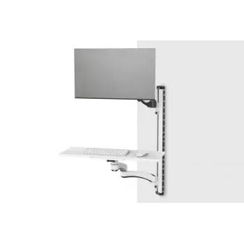 Support mural station de travail DIGITUS (moniteur, clavier, souris) 32 inch, 8 kg, VESA 75x75/100x100, blanc/noir