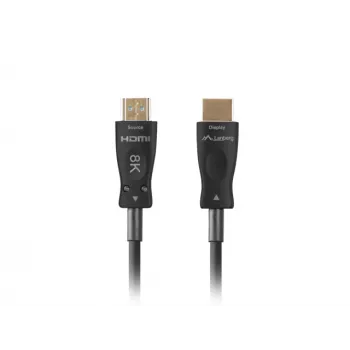 HDMI cable LANBERG CA-HDMI-30FB-0100-BK 10 m, HDMI Type A 2.1, 48 Gbit/s, 144 Hz, HDR, ARC, Ethernet