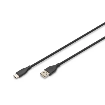 Câble de charge silicone DIGITUS USB-C USB-A - USB-C USB 2.0 60W - 2 m noir
