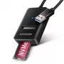 Boîtier SSD AXAGON ADM2-AM USB-A 10 Gbit/s pour un seul disque M.2 NVMe/SATA, USB 3.2 Gen 2, câble 10 cm, noir