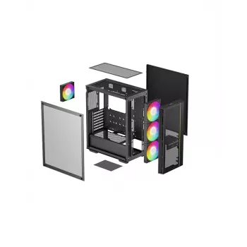 DeepCool MATREXX 55 MESH V4 C Midi Tower PC Case, ATX, Tempered Glass, without PSU, Black