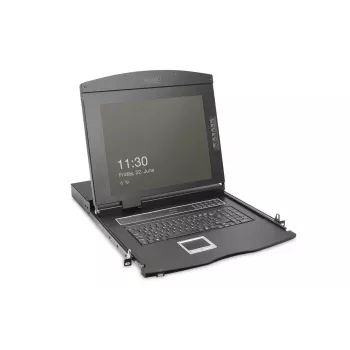 DIGITUS DS-72221-1GE Modular 19 inch (43.2 cm) Full HD LCD KVM Console, 1-Port VGA KVM, Touchpad, German Keyboard