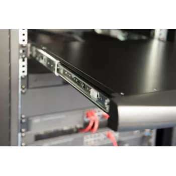 DIGITUS Modularized 48.3cm (19in) TFT console with 1 port KVM, RAL 9005 black - Qwertzu German