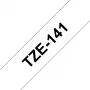 Ruban d'étiquetage Brother TZE-141 noir sur transparent