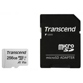 Carte micro SDXC Transcend 300S 256 Go UHS-I U3 avec adaptateur