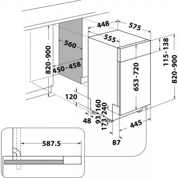 Whirlpool WSBO 3O34 PF X Semi built-in 10 place settings