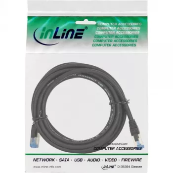 InLine Patch Cable S/FTP PiMF Cat.6A halogen free 500MHz black 10m