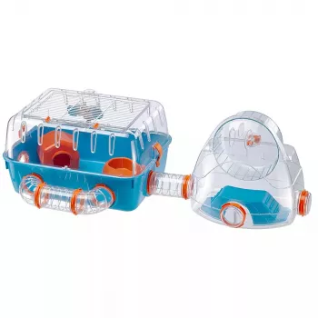 Cage FERPLAST Combi 2 for Hamster, Blue Transparent, W795×D295×H263 mm, Technopolymer