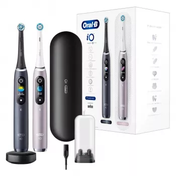 Electric toothbrush Oral-B iO 9 adult rotating, 2 handles, 2 brush heads, built-in battery, 3 h charge, Black/Rose