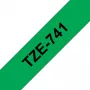 Ruban à étiqueter Brother TZE-741 noir sur vert TZ
