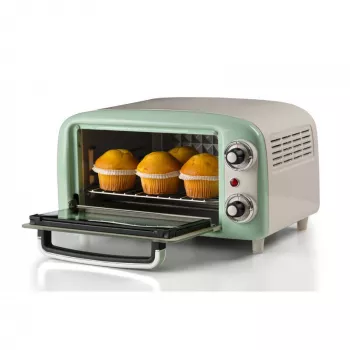 Four électrique Ariete 3919 Vintage, 800 W, capacité 10 L, double vitrage, rétro, vert