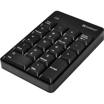Sandberg Wireless Numeric Keypad 2, RF Wireless, 18, Laptop/PC, Black