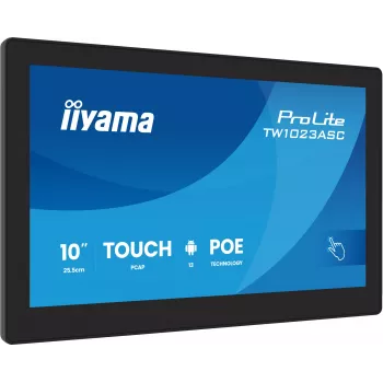 iiyama TW1023ASC-B3P Signage Display Kiosk design 25.6 cm (10.1 inch) Wi-Fi 385 cd/m² WXGA Black Touchscreen Built-in processor Android 24/7