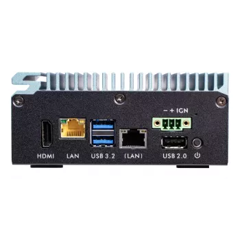 Shuttle Edge PC SPCEL02 , Intel Celeron J6412, 1x HDMI, 2x 2.5G LAN, 1x COM, DIO (4x in, 4x out), 3x USB, 2x M.2, 12-24V, 24/7 permanent operation, fanless, incl. VESA & DIN-RAIL mount