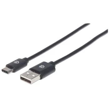 Manhattan 354936 USB-C to USB-A Cable, USB 2.0, 3 m, Male to Male, Black