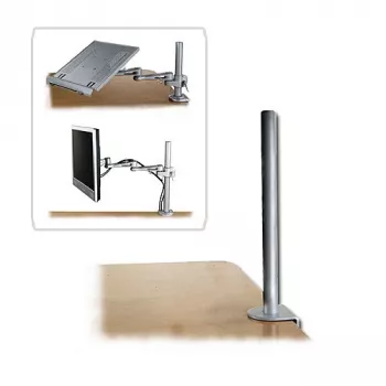 Mât de serre-joint de bureau Lindy 450 mm, argent