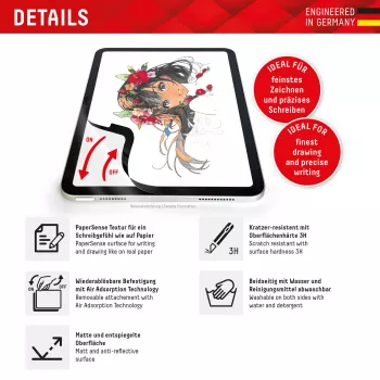 Displex TABLET PAPERSENSE for iPad Pro 13'' (2024)/Air 13'' (2025/2024), removable writing or drawing film with Paper Feeling