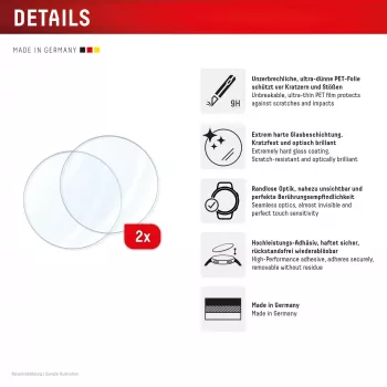 E.V.I Displex Glass screen protector for Garmin fenix E/fenix 8, 51 mm (02155)